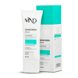 کرم ضد آفتاب با فاکتور حفاظتی 90 (SPF 90) بی رنگ ام ان دی مناسب پوست معمولی